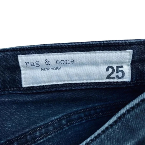 rag & bone Nina High-Rise Skinny Jeans 25 Charcoal Black Carlton Wash Zipper Hem - Picture 10 of 14